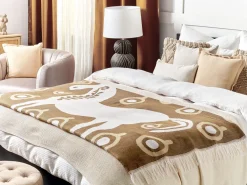 Tekstiilit<Beliani Viltti Akryyli Ruskea/Valkoinen 130 X 170 Cm Siddha