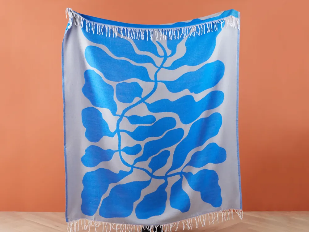 Sale Beliani Viltti Akryyli Valkoinen/Sininen 130 X 170 Cm Kihun