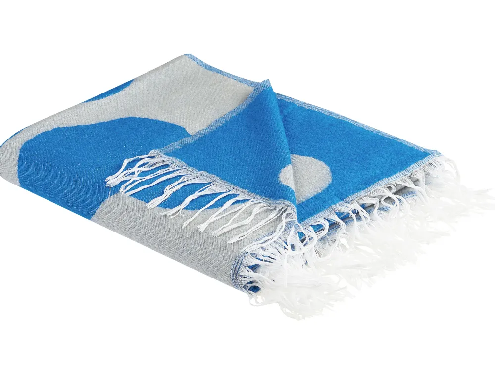 Sale Beliani Viltti Akryyli Valkoinen/Sininen 130 X 170 Cm Kihun