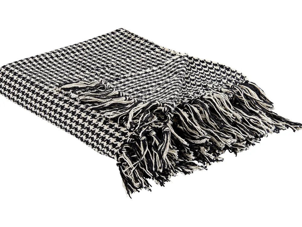 Best Sale Beliani Viltti Puuvilla Musta/Valkoinen 125 X 150 Cm Damek