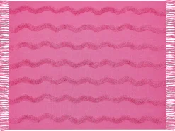 Best Sale Beliani Viltti Puuvilla Vaaleanpunainen 125 X 150 Cm Khari