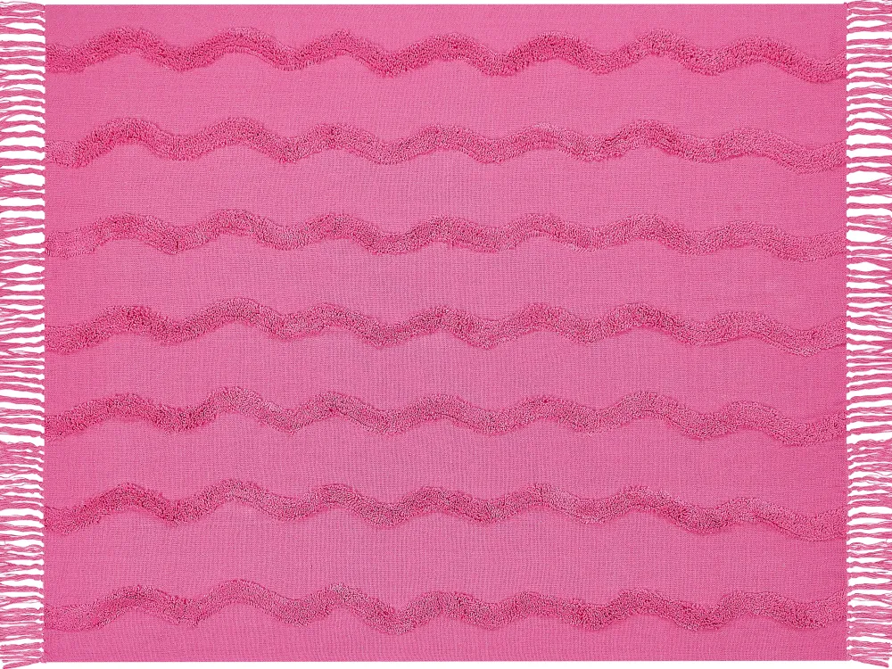 Best Sale Beliani Viltti Puuvilla Vaaleanpunainen 125 X 150 Cm Khari