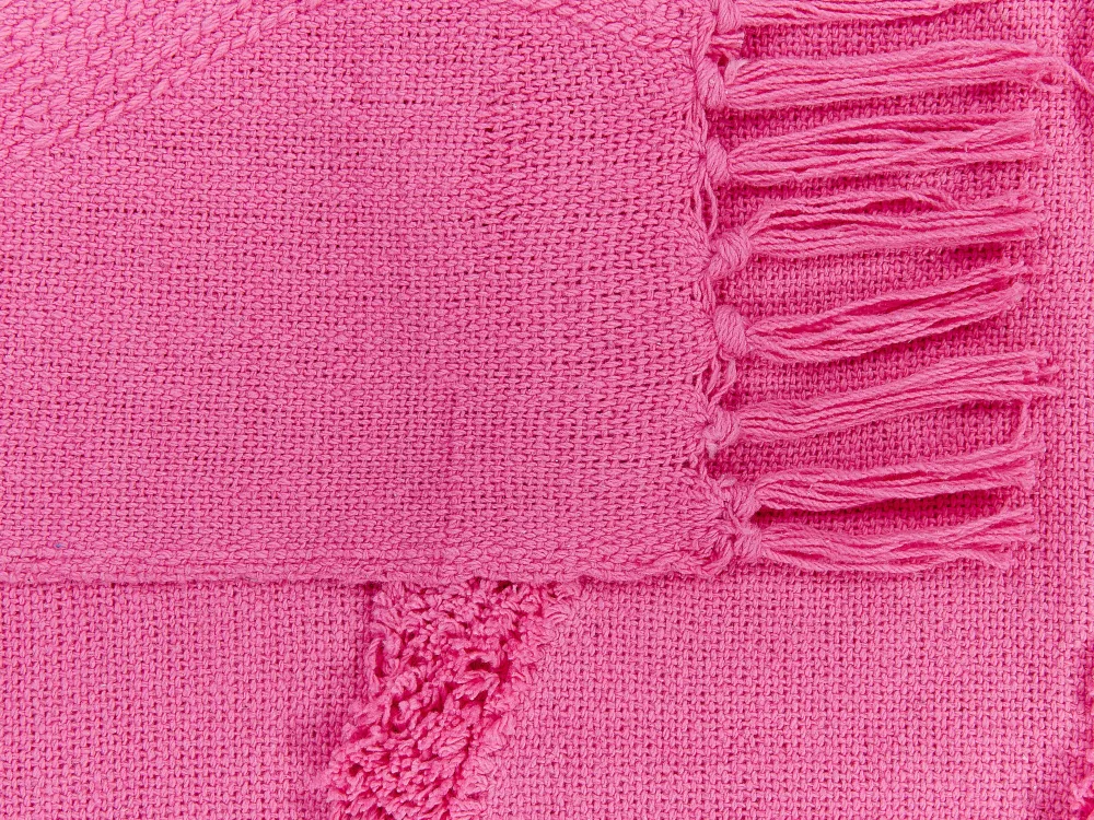 Best Sale Beliani Viltti Puuvilla Vaaleanpunainen 125 X 150 Cm Khari