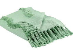 Tekstiilit<Beliani Viltti Puuvilla Vihrea 125 X 150 Cm Khari