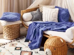 Tekstiilit<Beliani Viltti Puuvilla Violetti 125 X 150 Cm Khari