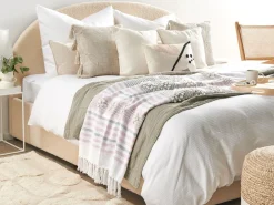 Store Beliani Viltti 125X150 Cm Vaaleanpunainen Kaman