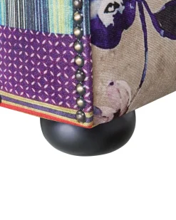 Nojatuolit<Beliani Violetti Kangasverhoiltu Nojatuoli Tilkkutakkikuviolla Chesterfield