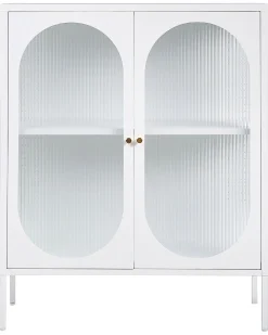 Flash Sale Beliani Vitriinikaappi Teras 2 Ovea 2 Hyllya Valkoinen Sarre