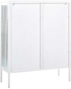 Flash Sale Beliani Vitriinikaappi Teras 2 Ovea 2 Hyllya Valkoinen Sarre