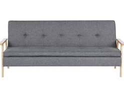 Best Sale Beliani Vuodesohva Kankainen Harmaa Tjorn