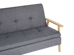 Best Sale Beliani Vuodesohva Kankainen Harmaa Tjorn