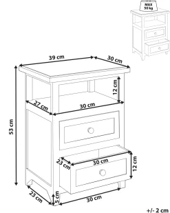Hot Beliani Yopoyta 2 Laatikkoa Hylly Valkoinen/Ruskea Layola