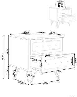 Pöydät<Beliani Yopoyta 2 Laatikkoa Tumma Puu/Musta Arkan