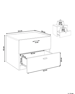 Discount Beliani Yopoyta 2 Laatikkoa Vaalea Puu/Valkoinen Edison