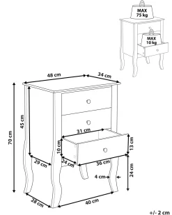 Säilytys<Beliani Yopoyta 3 Laatikkoa Valkoinen Lane