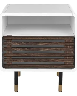 Hot Beliani Yopoyta Kaappi Hylly Valkoinen/Tumma Puu Rifle