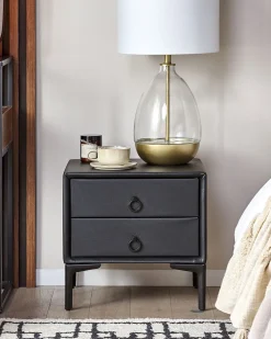 Säilytys<Beliani Yopoyta Keinonahka 2 Laatikkoa Musta Sezanne