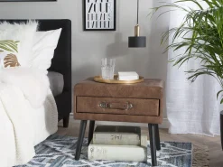 Cheap Beliani Yopoyta Keinonahka Laatikko Ruskea Eurostar