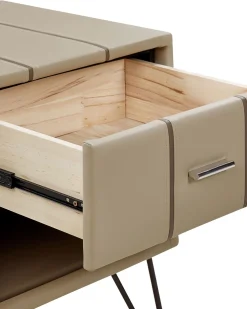 Best Beliani Yopoyta Keinonahka Laatikko Hylly Beige Betin