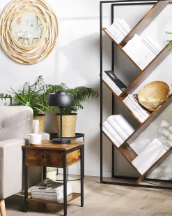 Cheap Beliani Yopoyta Laatikko Hylly Tumma Puu/Musta Vester