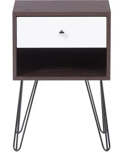 Online Beliani Yopoyta Laatikko Hylly Tumma Puu/Valkoinen Arvin