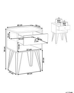 Online Beliani Yopoyta Laatikko Hylly Tumma Puu/Valkoinen Arvin