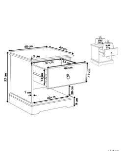Pöydät<Beliani Yopoyta Laatikko Hylly Valkoinen Gilbert
