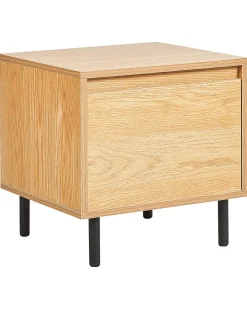 Hot Beliani Yopoyta Laatikko Vaalea Puu/Musta Nikea
