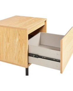 Hot Beliani Yopoyta Laatikko Vaalea Puu/Musta Nikea