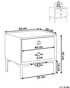 Shop Beliani Yopoyta Sametti 2 Laatikkoa Vaaleanharmaa Sezanne