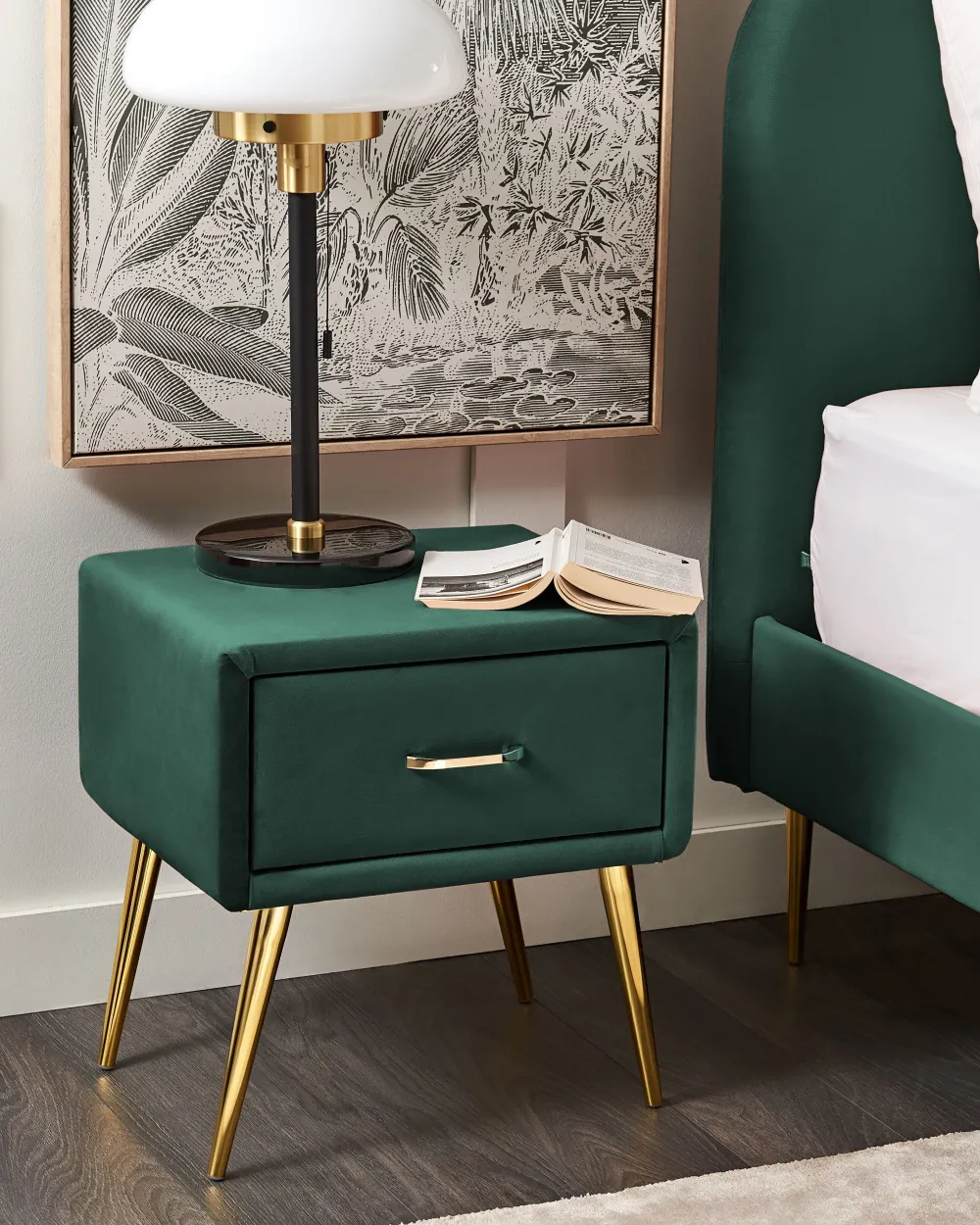 Säilytys<Beliani Yopoyta Sametti Laatikko Smaragdinvihrea Flayat