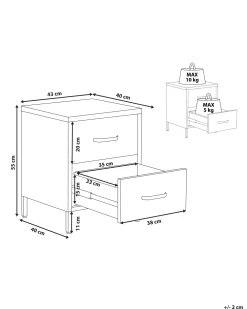 New Beliani Yopoyta Teras 2 Laatikkoa Tummanharmaa Malavi