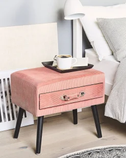 Säilytys<Beliani Yopoyta Vakosametti Laatikko Vaaleanpunainen Eurostar